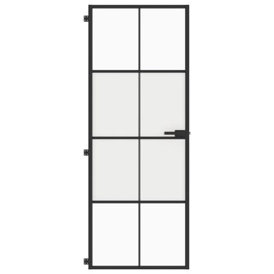 vidaXL Puerta interior delgada negra vidrio y aluminio 76x201,5 cm