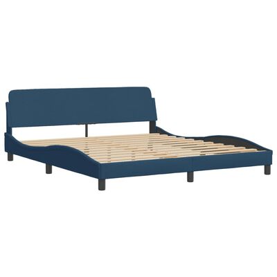 vidaXL Cama sin colchón tela azul 180x200 cm