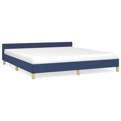 vidaXL Estructura de cama con cabecero sin colchón tela azul 160x200cm