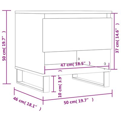 vidaXL Mesas de centro 2 uds madera ingeniería roble marrón 50x46x50cm