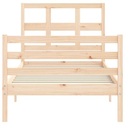 vidaXL Estructura de cama con cabecero madera maciza