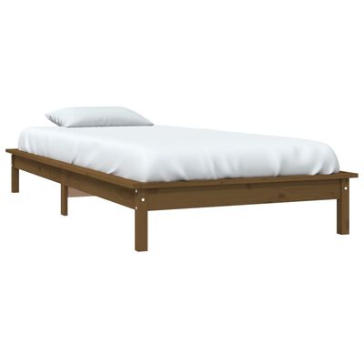 vidaXL Estructura de cama madera maciza pino marrón miel 90x200 cm