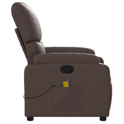 vidaXL Sillón de masaje reclinable cuero sintético marrón