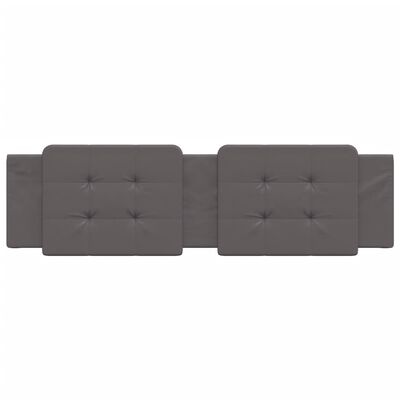 vidaXL Cabecero de cama acolchado cuero sintético gris 180 cm