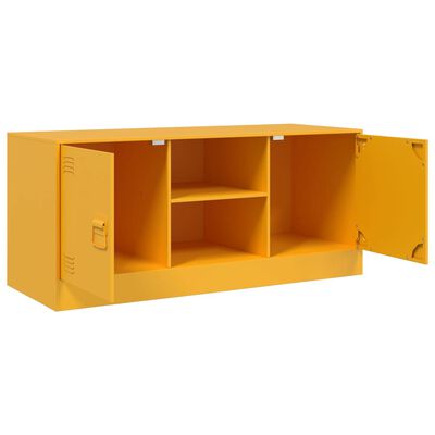 vidaXL Mueble para TV de acero amarillo mostaza 99x39x44 cm