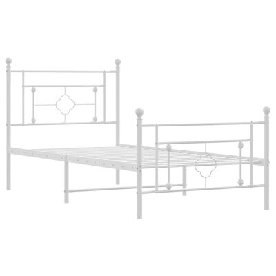 vidaXL Estructura cama sin colchón con estribo metal blanco 100x200 cm