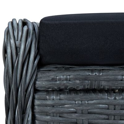 vidaXL Silla de jardín reclinable con reposapiés ratán PE gris oscuro