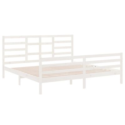 vidaXL Estructura de cama madera maciza blanco 200x200 cm