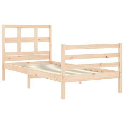 vidaXL Estructura de cama con cabecero madera maciza 90x200 cm