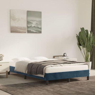 vidaXL Estructura de cama sin colchón terciopelo azul oscuro 120x200cm