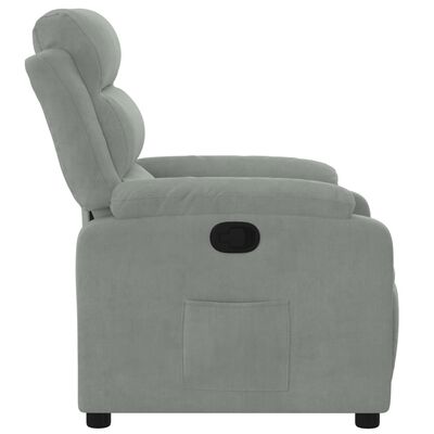 vidaXL Sillón reclinable de terciopelo gris claro