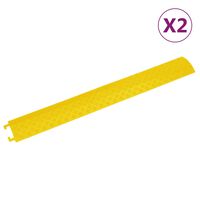 vidaXL Rampa protectora de cables de suelo 2 uds amarillo 98,5 cm