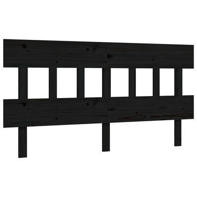 vidaXL Cama matrimonio personas mayores cabecero madera maciza negro