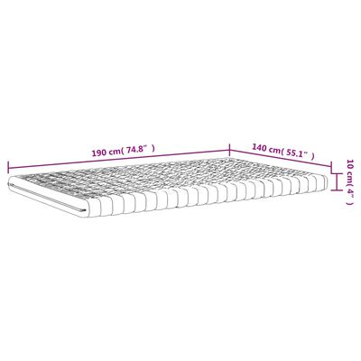 vidaXL Colchón de espuma de 7 zonas dureza 20 ILD blanco 140x190 cm