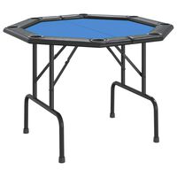 vidaXL Mesa de póquer plegable para 8 jugadores azul 108x108x75 cm