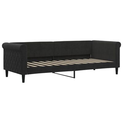 vidaXL Sofá cama nido con cajones terciopelo negro 80x200 cm