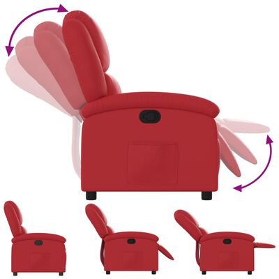 vidaXL Sillón reclinable de cuero sintético rojo