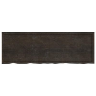 vidaXL Encimera de baño madera tratada marrón oscuro 180x60x(2-4) cm