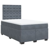 vidaXL Cama box spring con colchón terciopelo gris oscuro 120x200 cm