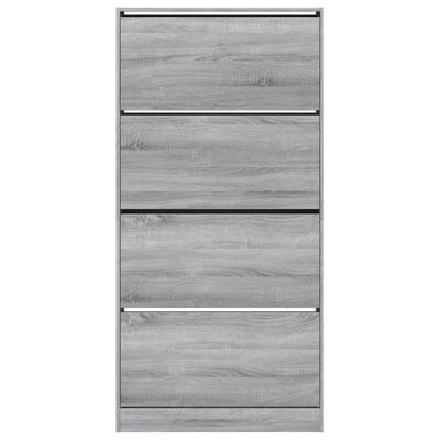 vidaXL Mueble zapatero 4 cajones abatibles gris Sonoma 80x21x163,5 cm