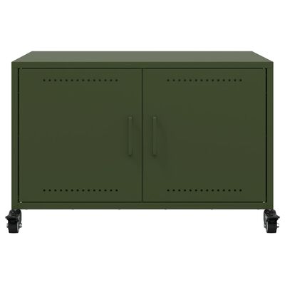 vidaXL Mueble de TV de acero verde oliva 68x39x43,5 cm