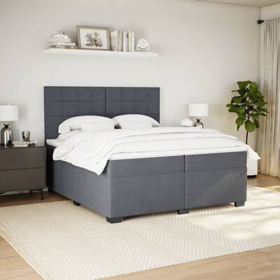 vidaXL Cama box spring con colchón terciopelo gris oscuro 200x200 cm