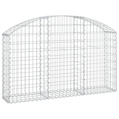 vidaXL Cesta de gaviones forma arco hierro galvanizado 150x30x80/100cm