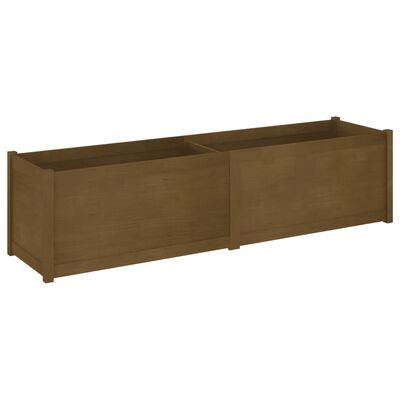 vidaXL Jardinera de madera maciza de pino marrón miel 200x50x50 cm