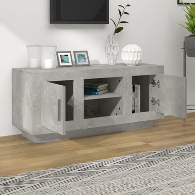 vidaXL Mueble de TV madera contrachapada gris hormigón 102x35x45 cm