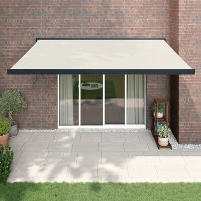 vidaXL Toldo retráctil aluminio y tela color crema 4x3 m