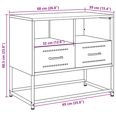 vidaXL Mueble para TV de acero rosa 68x39x60,5 cm