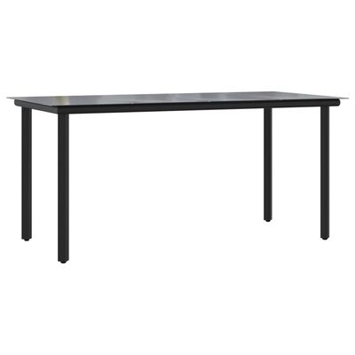 vidaXL Set de comedor de jardín 7 pzas y cojines ratán sintético negro