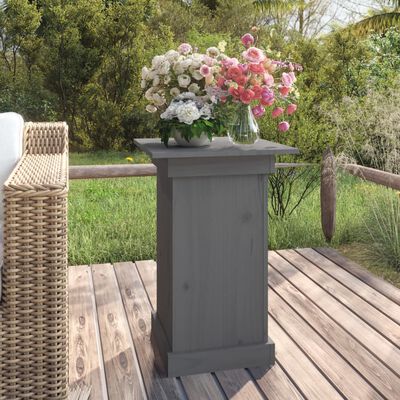 vidaXL Soporte para plantas madera maciza de pino gris 40x40x60 cm