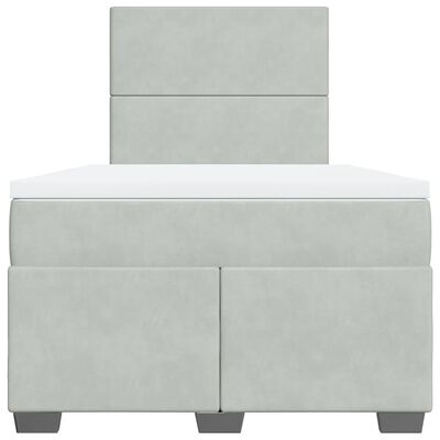 vidaXL Cama box spring con colchón terciopelo gris claro 120x190 cm