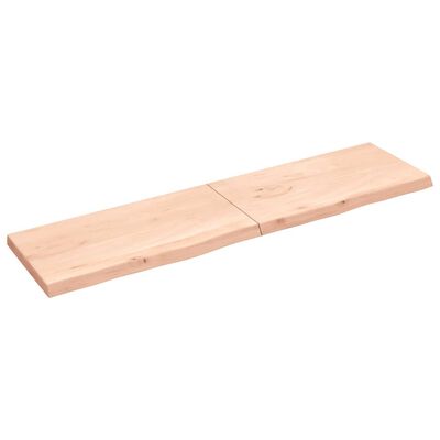 vidaXL Encimera de baño madera maciza sin tratar 200x50x(2-6) cm