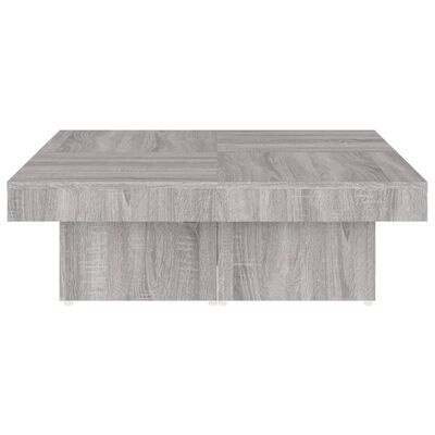 vidaXL Mesa de centro madera contrachapada gris Sonoma 90x90x28 cm