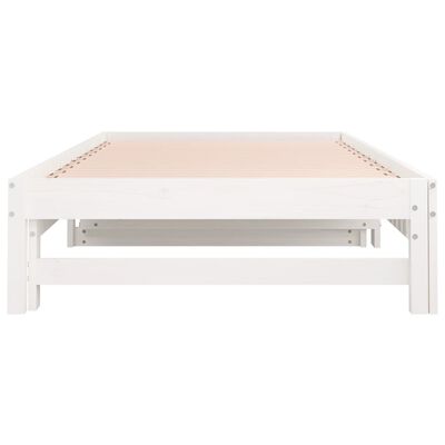 vidaXL Sofá cama extraíble madera maciza de pino blanco 2x(90x200) cm