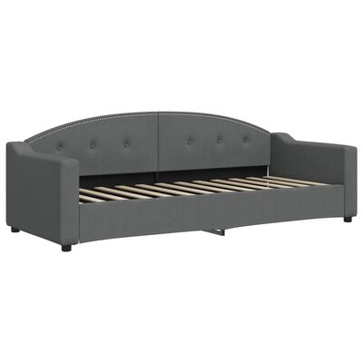 vidaXL Sofá cama nido con colchón tela gris oscuro 80x200 cm