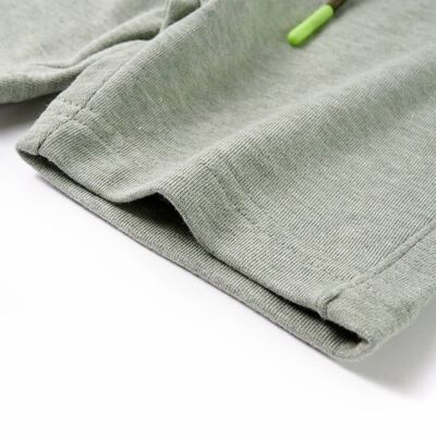 Pantalones cortos infantiles con cordón caqui claro mélange 92