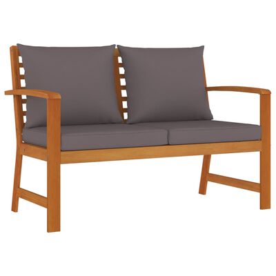 vidaXL Juego comedor jardín con cojines 9 piezas madera maciza acacia