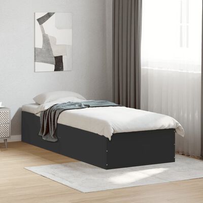 vidaXL Estructura de cama madera de ingeniería negra 90x190 cm