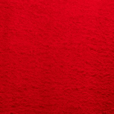 vidaXL Alfombra de pelo corto suave lavable HUARTE rojo Ø 160 cm