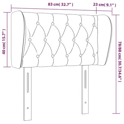 vidaXL Cabecero de tela azul 83x23x78/88 cm