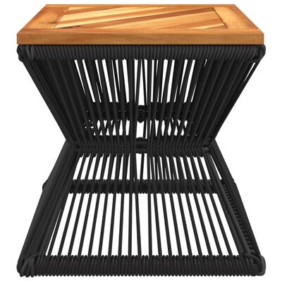 vidaXL Mesa de centro base de alambre madera acacia negro 38x38x38 cm