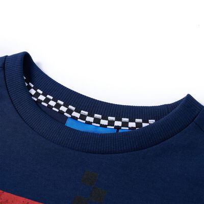 Camiseta infantil de manga larga azul marino 104