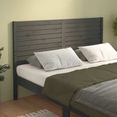 vidaXL Cabecero de cama madera maciza de pino gris 126x4x100 cm