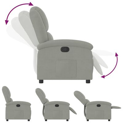 vidaXL Sillón reclinable de terciopelo gris claro