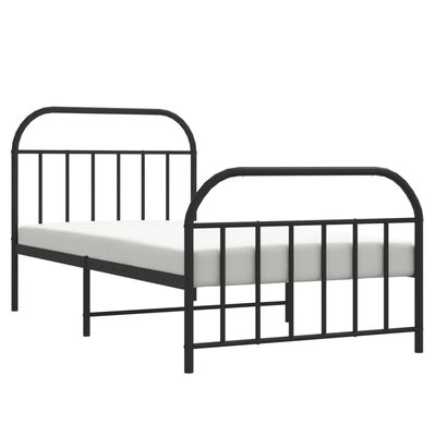 vidaXL Estructura cama sin colchón con estribo metal negro 100x200 cm