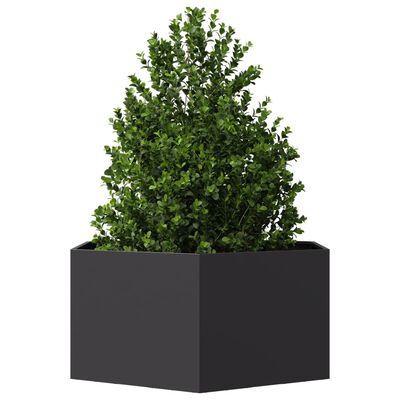 vidaXL Jardinera hexagonal acero negra 104x90x45 cm