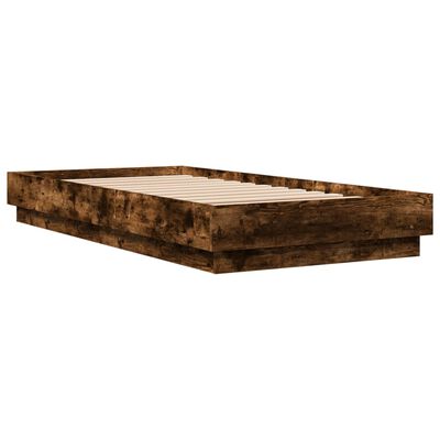 vidaXL Estructura de cama madera de ingeniería roble humo 75x190 cm